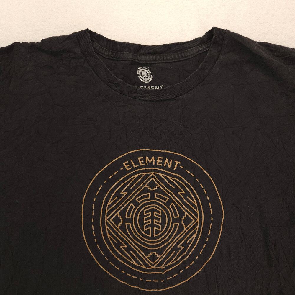 Element Casual Short Sleeve Crew Neck Graphic T-Shirt Mens Size Large L Black